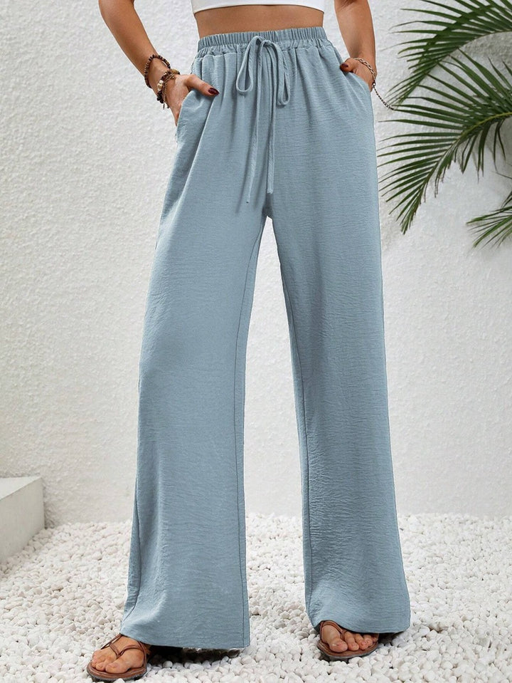 Damen Weite Freizeit-Hosen mit elastischem Bund und praktischen Seitentaschen Drune