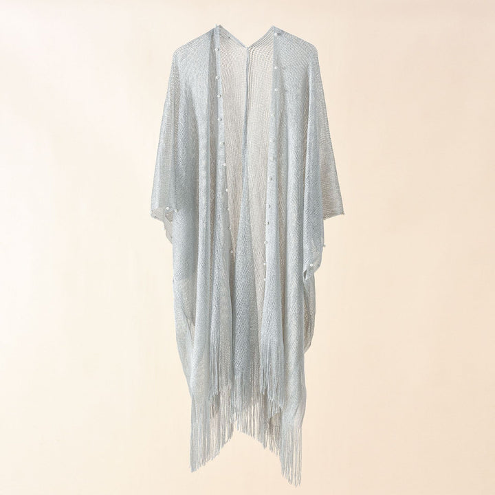 Damen transparenter Kaftan mit fransigen Kanten und elegantem Design Drune