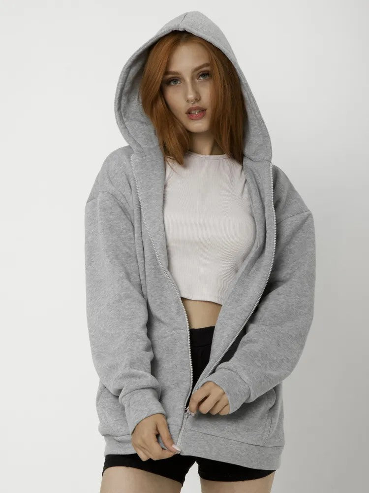 Damen oversized Kapuzenpullover mit weichem Innenfutter Drune