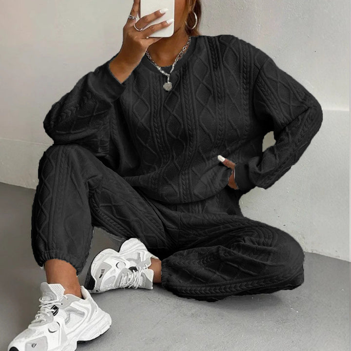 Damen Strickset mit Kabelmuster Drune