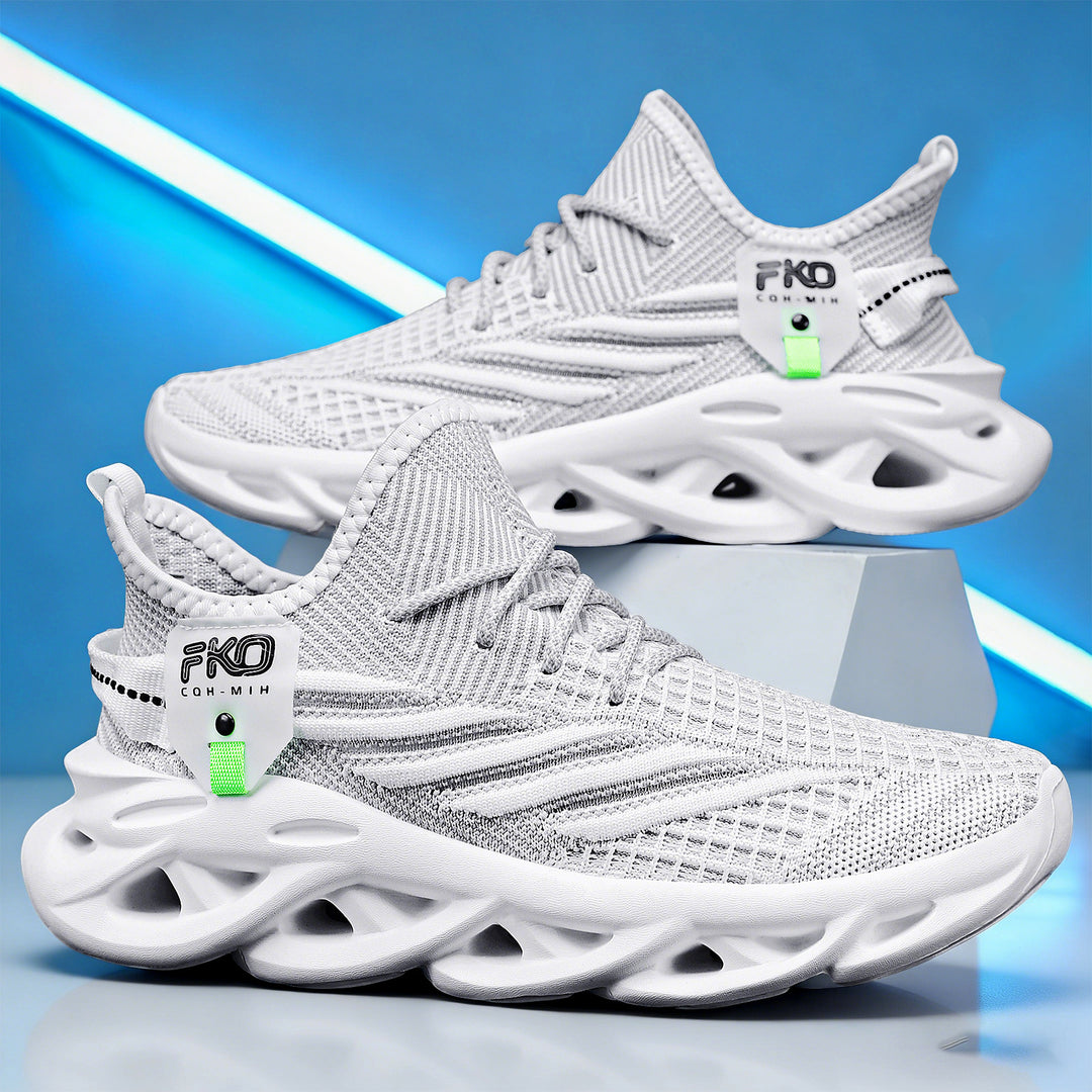 Herren nan leichter Strick-Sneaker mit nahtlosem Sockenschaft, atmungsaktivem Mesh-Obermaterial und innovativer hohlgeformter EVA-Dämpfung Drune