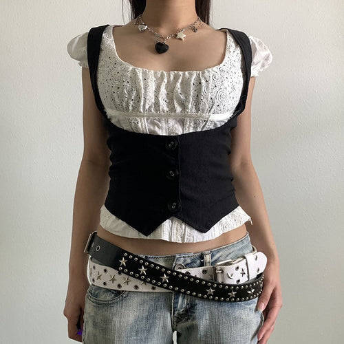 Damen Modisches Crop-Top mit eleganten Knopfdetails und tailliertem Schnitt Drune
