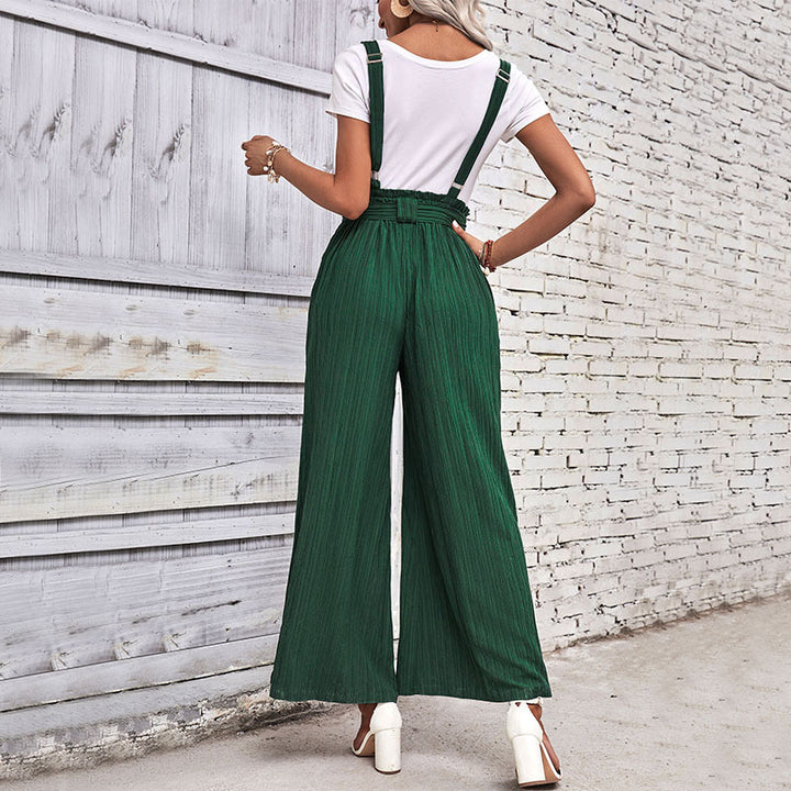 Damen eleganter Hosenanzug mit Raffungen und Taillengürtel Drune