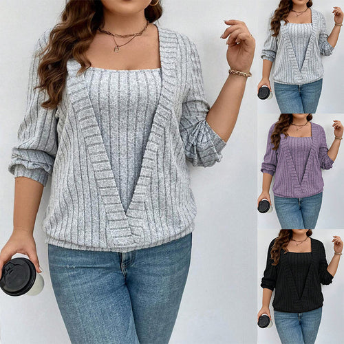 Damen vielseitige Strickjacke mit eleganter Rippenstruktur Drune