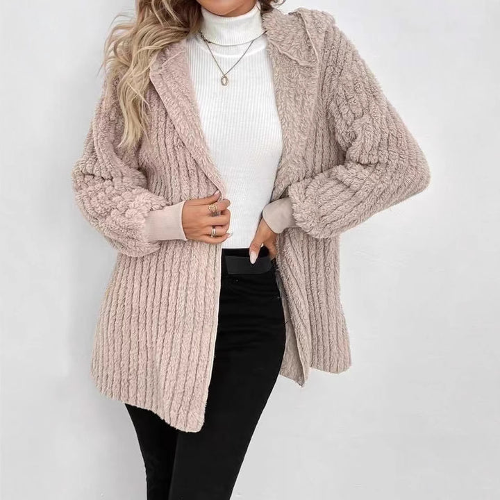 Damen Kuschelige und weiche Oversize-Jacke mit Struktur Drune