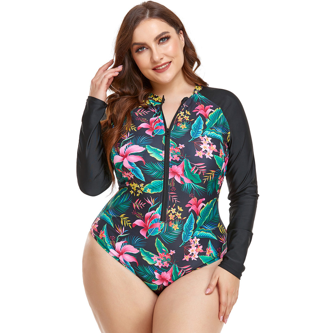 Damen Rashguard Badeanzug mit floralem Muster Drune