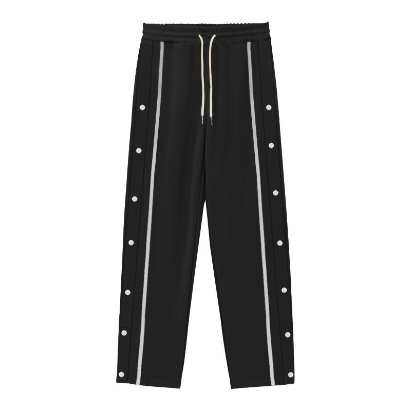 Herren Sportliche Jogginghose mit Druckknopf-Detail und seitlichen Taschen Drune