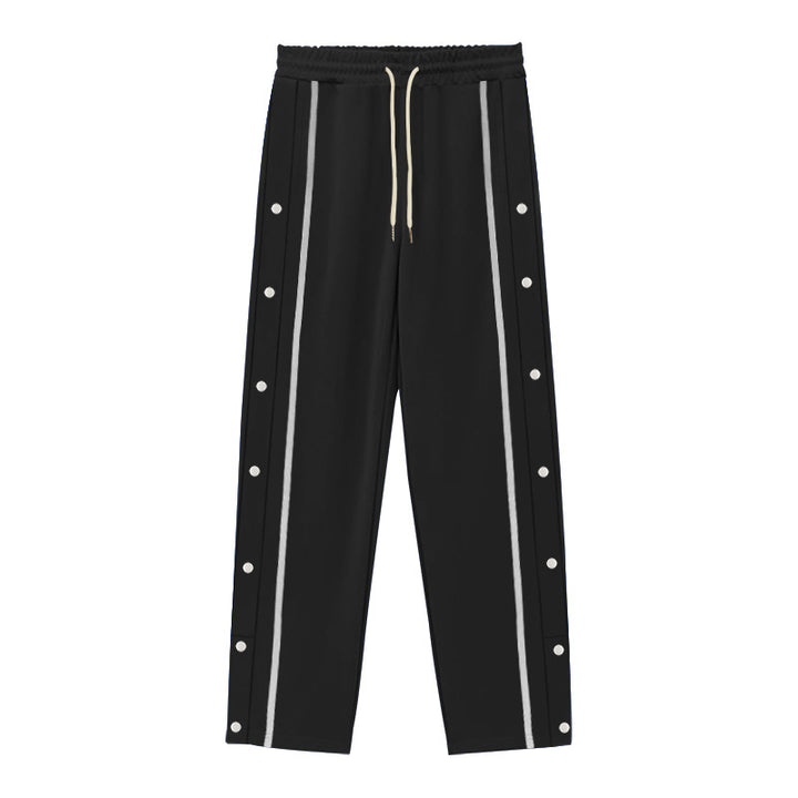 Herren Sportliche Jogginghose mit Druckknopf-Detail und seitlichen Taschen Drune