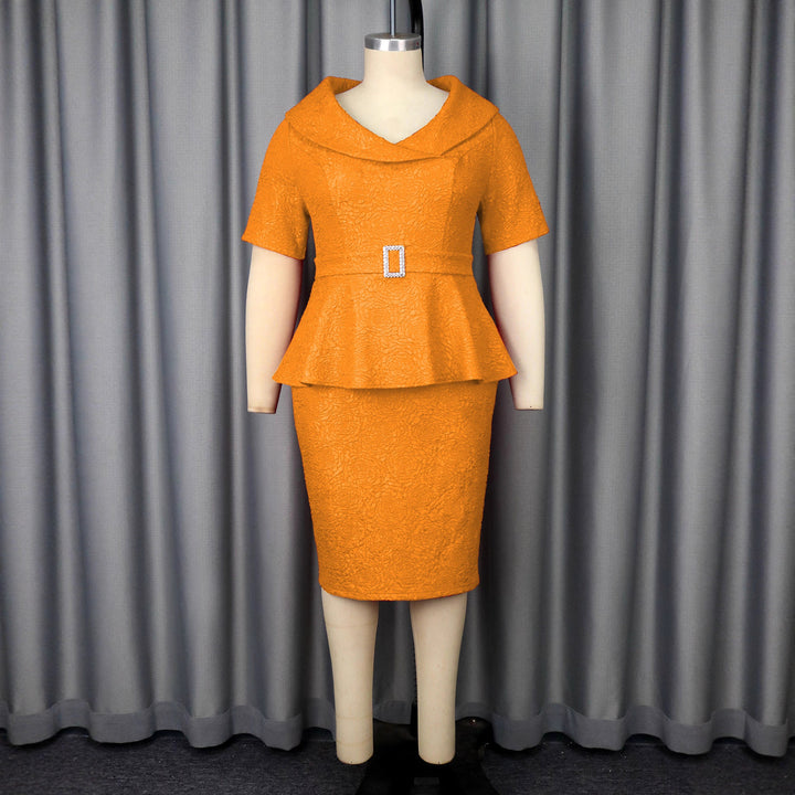 Damen figurbetontes Peplum-Kleid mit Raffinierter Taillierung Drune