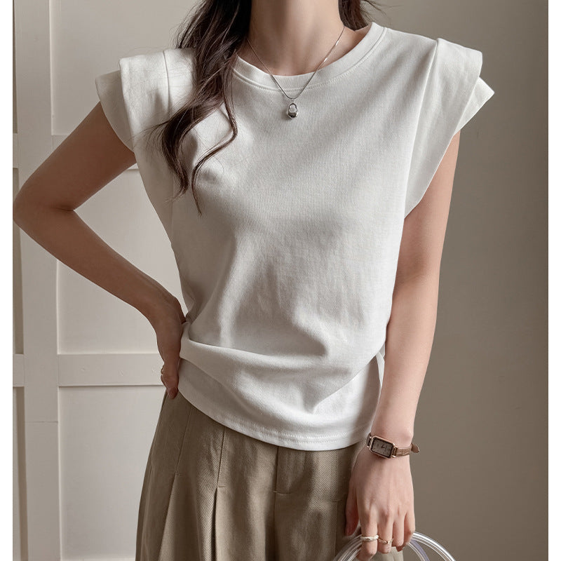 Damen elegantes Basic Shirt mit modischem Schnitt und bequemen Kurzarm Drune