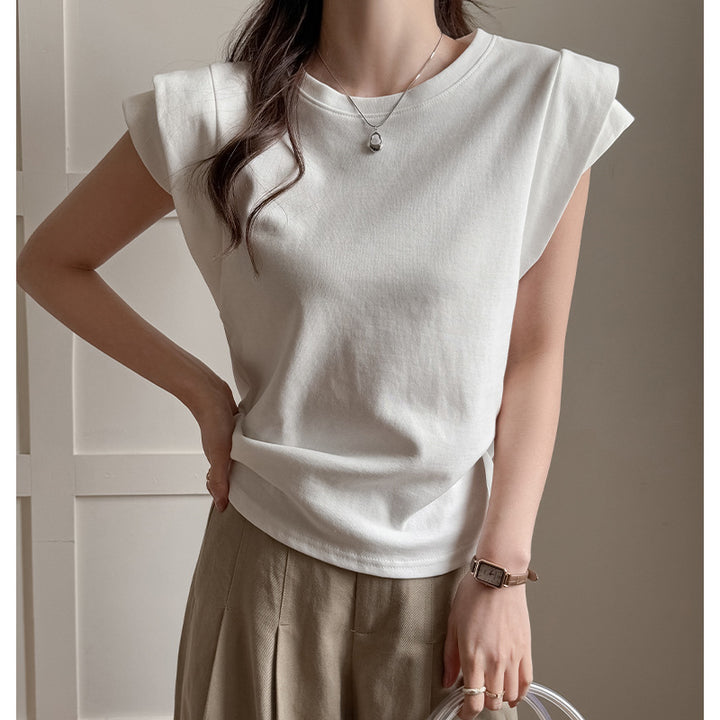 Damen elegantes Basic Shirt mit modischem Schnitt und bequemen Kurzarm Drune