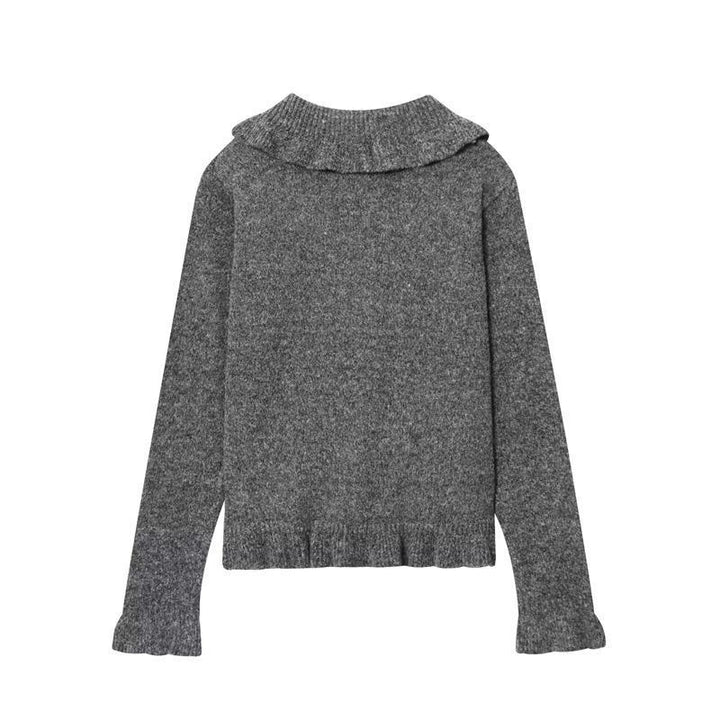 Damen Strickjacke mit klassischem Peter-Pan-Kragen und eleganten Knopfdetails Drune