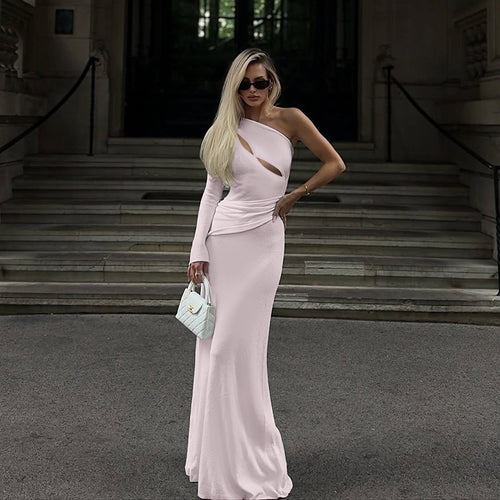 Damen elegantes und figurbetontes Abendkleid mit asymmetrischem Schnitt Drune