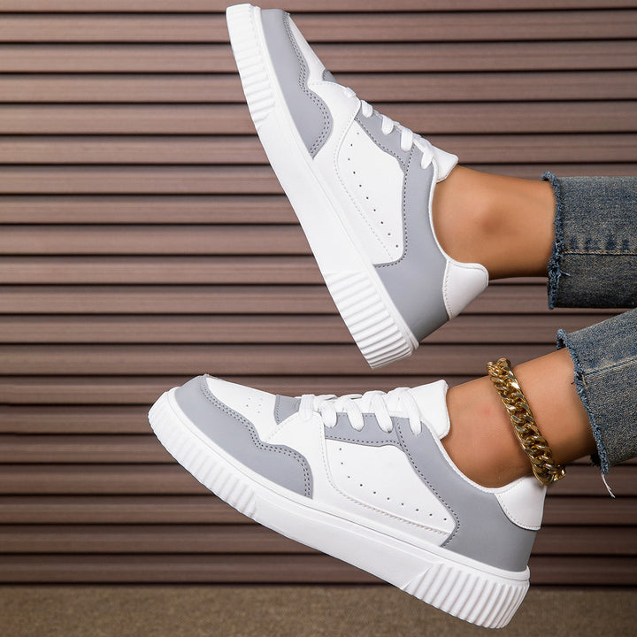 Damen nan niedrig geschnittener Sneaker mit geriffelter Profilsohle, gepolstertem Schaft und perforiertem Obermaterial Drune