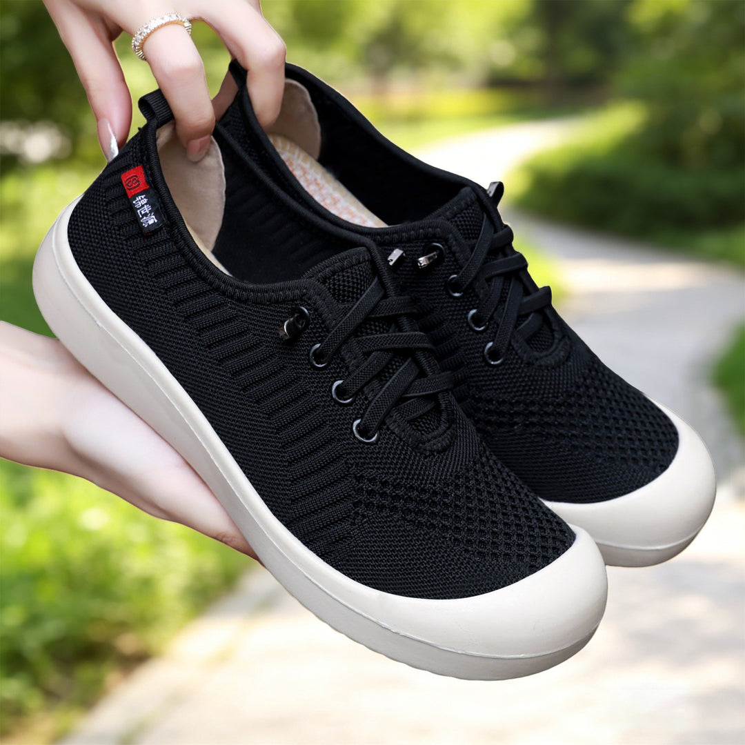 Damen nan leichter atmungsaktiver Strick-Slip-On Freizeitschuh mit stoßdämpfender Leichtlaufsohle Drune