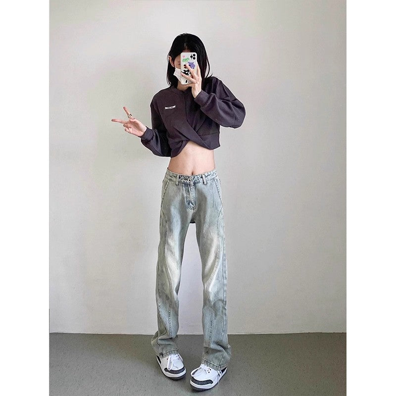 Herren weite Denim-Jeans mit modischem Used-Look Drune