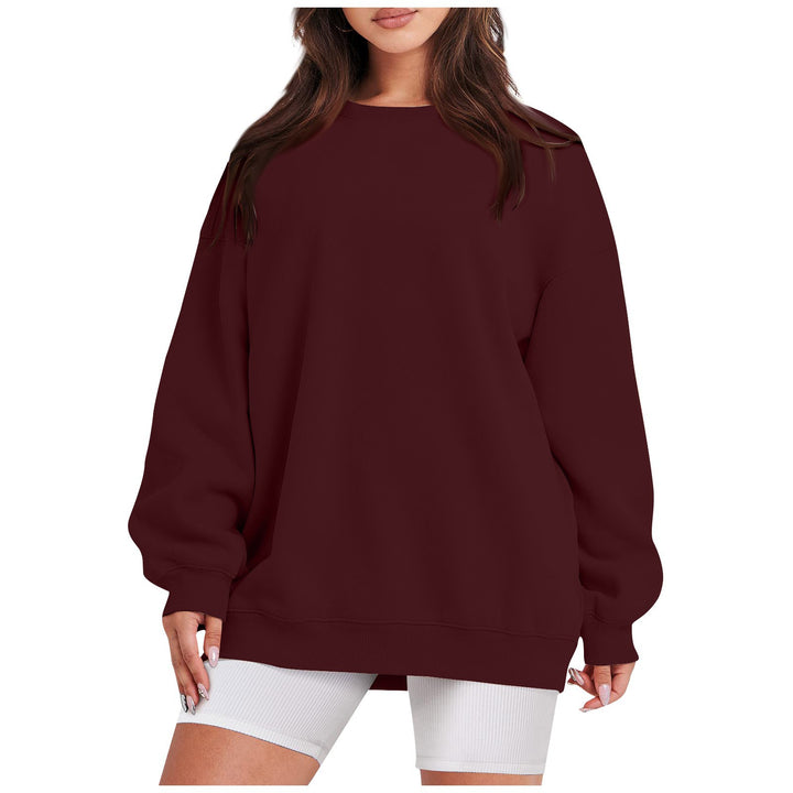 Damen nan Longline-College-Sweatshirt mit geripptem Saum, Raglanärmeln und angerauter Innenseite Drune