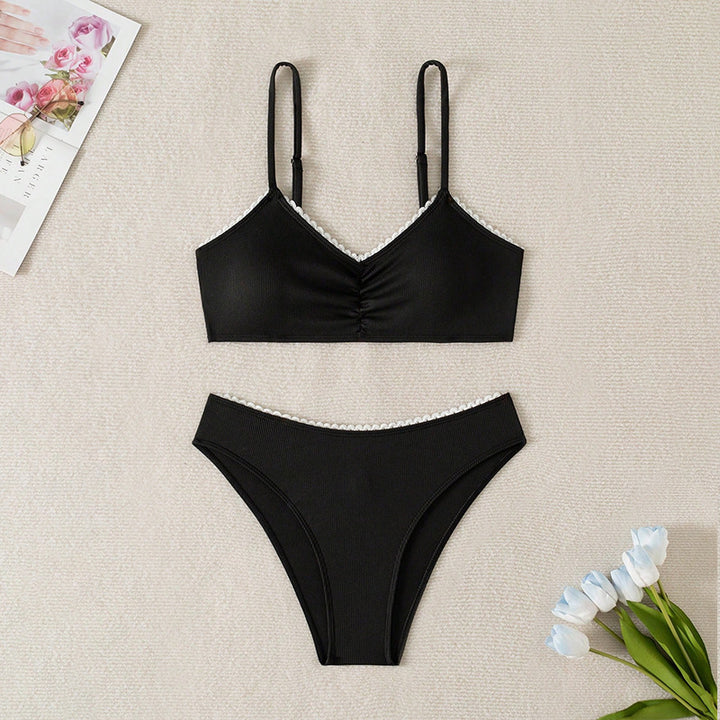 Damen Hochtaillierter Bikini mit raffiniertem Rüschendesign Drune