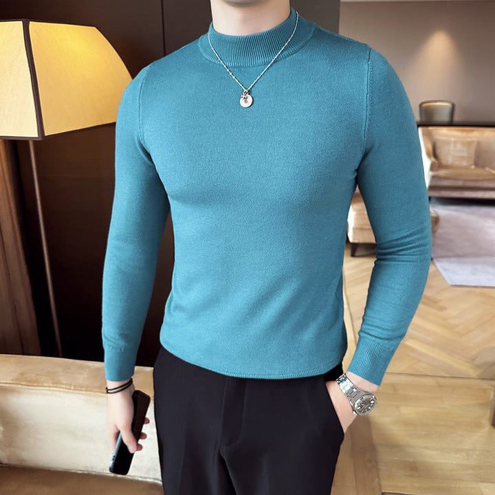 Herren modischer Pullover mit hohem Kragen und eleganter Passform Drune