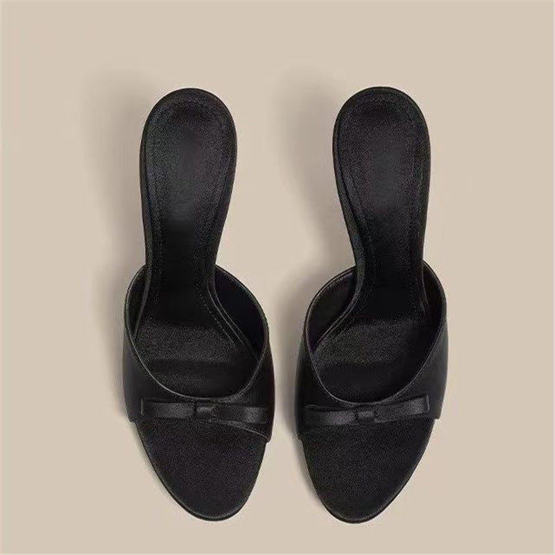 Damen elegante Mules mit filigraner Schleifenverzierung Drune
