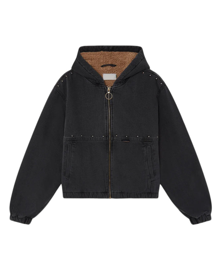 Damen Jeansjacke mit Kapuze und Taschen Drune