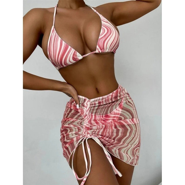 Damen Triangel-Bikini mit verstellbarem Wickelrock Drune