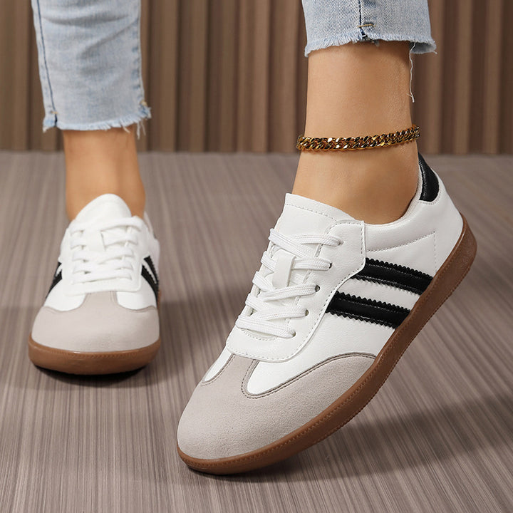 Damen nan Retro-Laufschuh mit Veloursleder-Details, Kontraststreifen und rutschfester Gummilaufsohle Drune