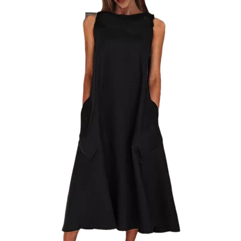 Damen luftiges Maxikleid mit praktischen Seitentaschen Drune