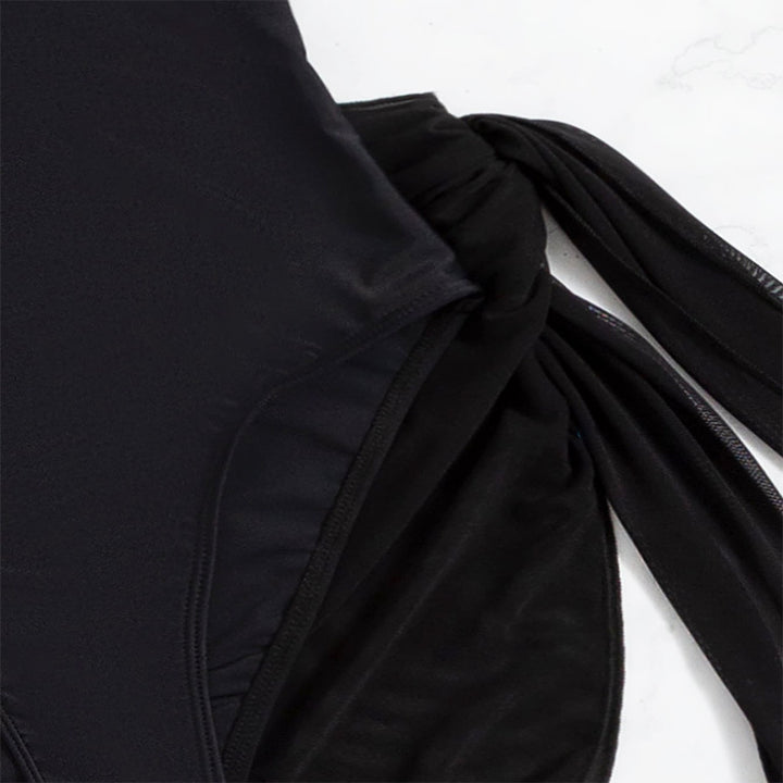 Damen Eleganter Badeanzug mit seitlichem Wickeldesign Drune
