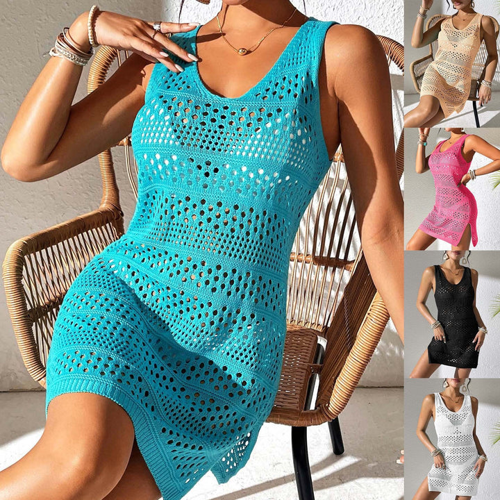 Damen eleganter Häkel-Strandsarong mit modischem Lochmuster Drune