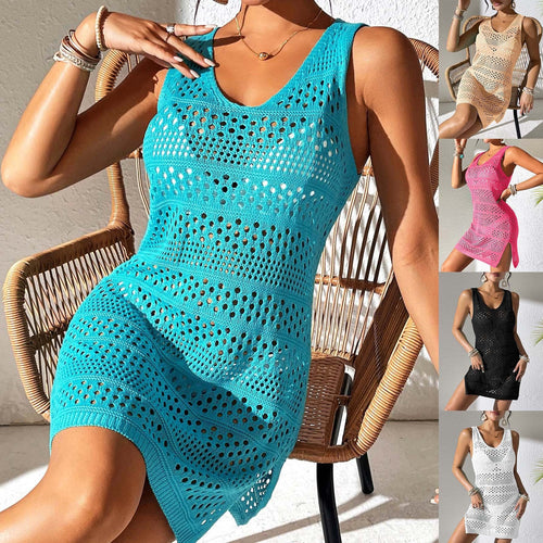 Damen eleganter Häkel-Strandsarong mit modischem Lochmuster Drune