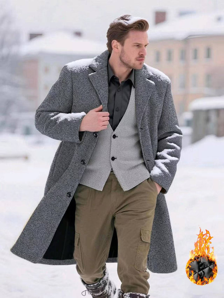 Herren klassischer Wollmantel Drune