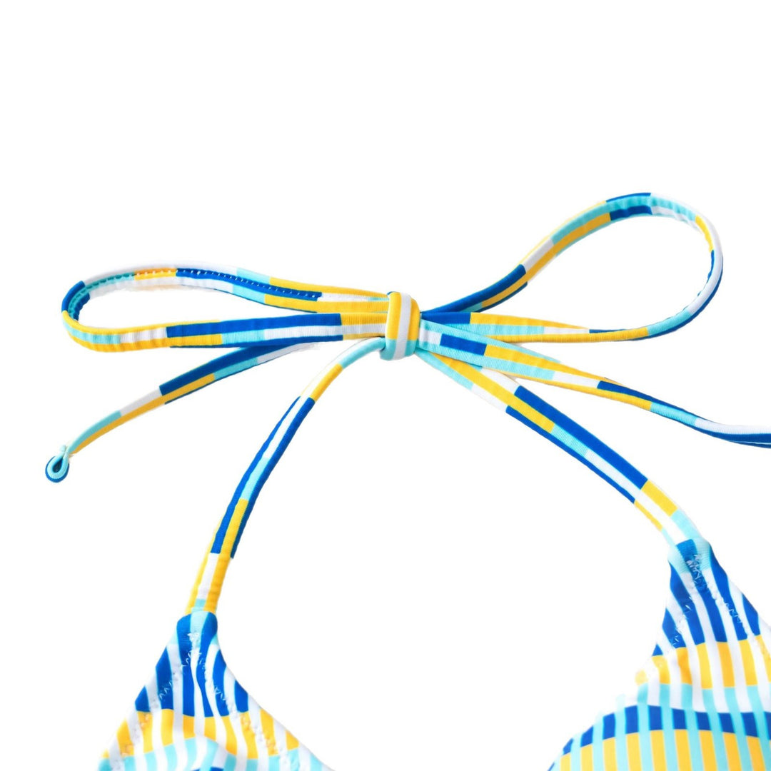 Damen Bandeau-Bikini mit modischen Streifen und anpassbaren Trägersystem Drune