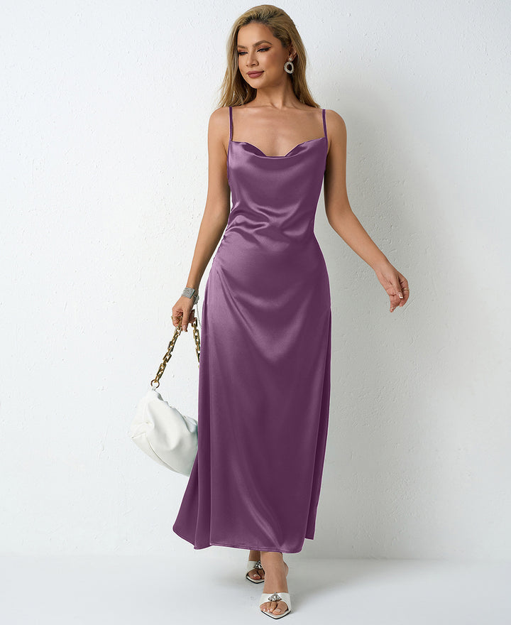 Damen Elegantes Maxikleid mit schicker Neckholder-Optik Drune