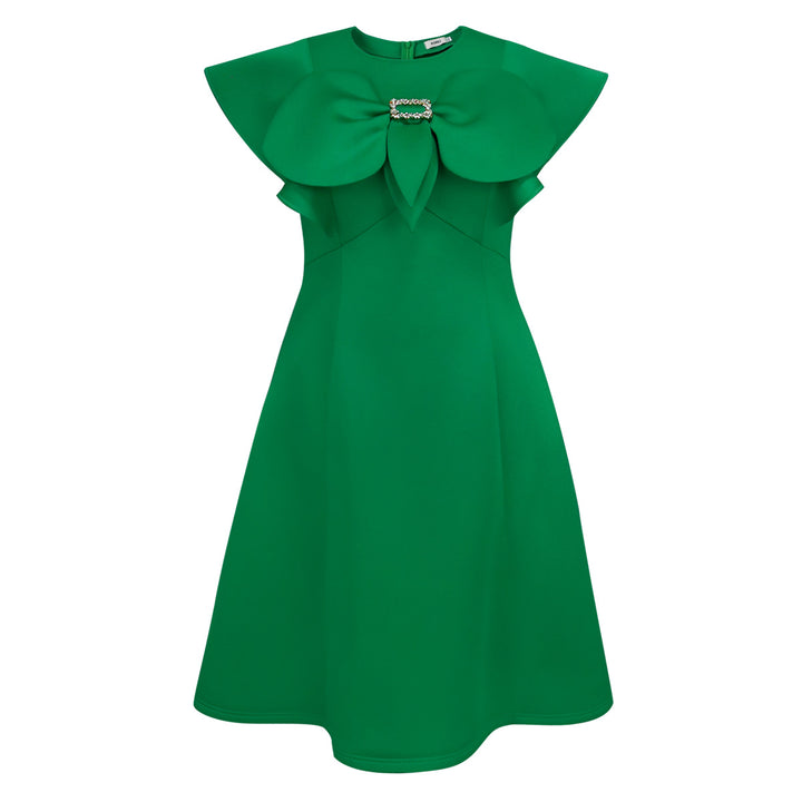 Damen Kleid mit extravagantem Kragen und edlen Details Drune