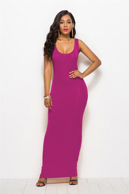 Damen Bodycon Maxikleid mit tiefem Ausschnitt und figurbetontem Schnitt Drune