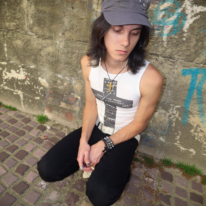 Damen Tanktop mit kreativem Noten-Design und figurbetontem Schnitt Drune