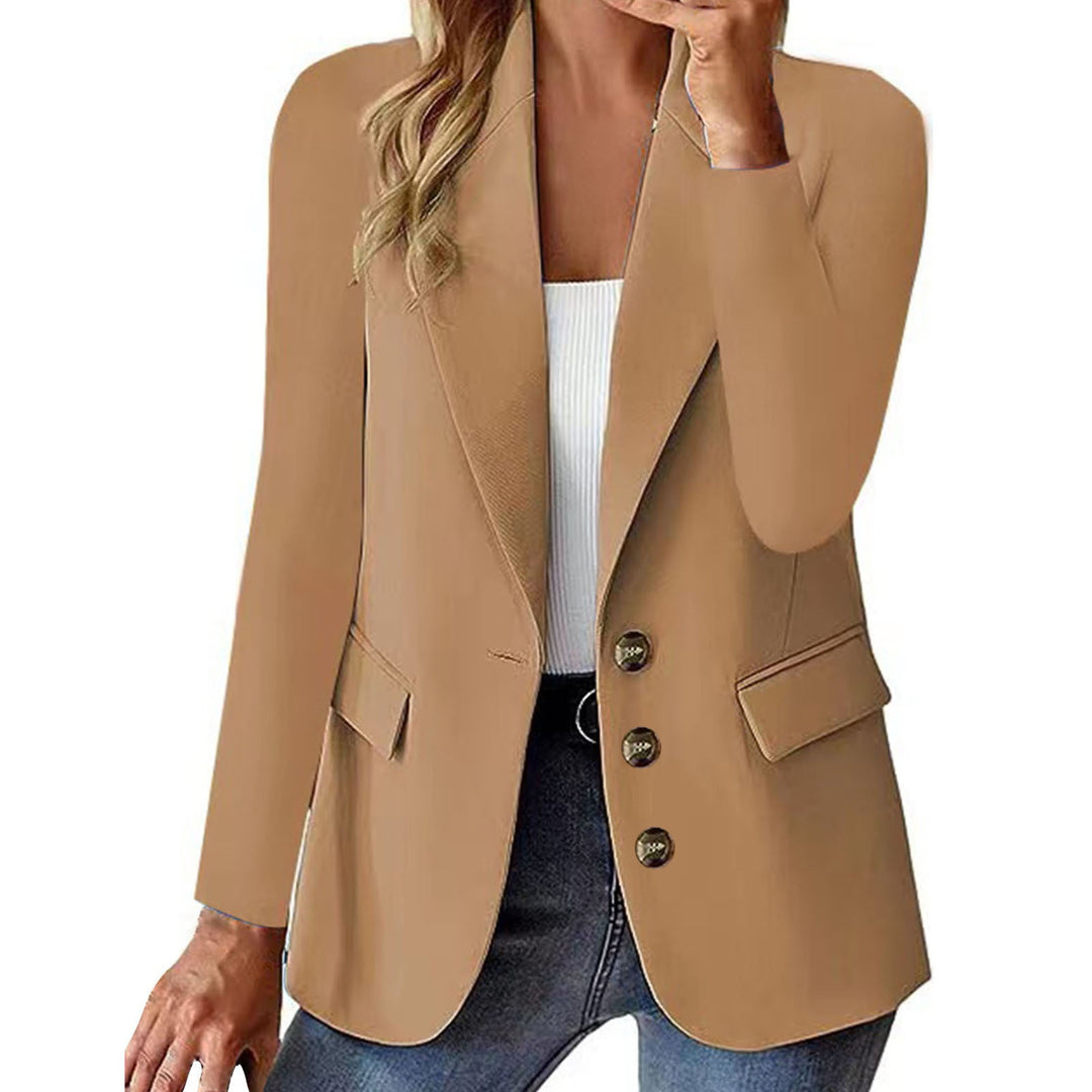 Damen moderner Blazer mit tailliertem Schnitt und praktischen Taschen Drune