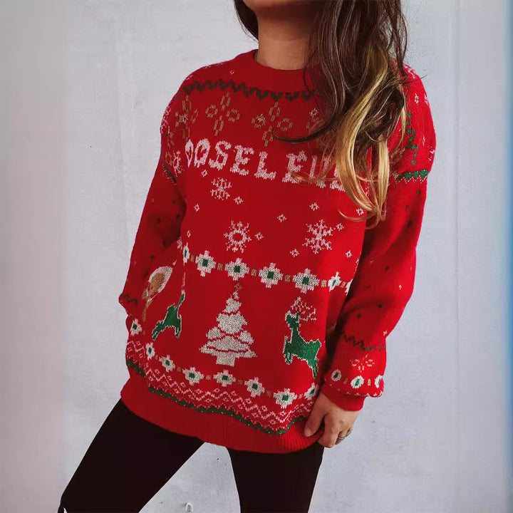 Damen Weihnachts-Pullover mit festlichem Motiv und weichem Material Drune