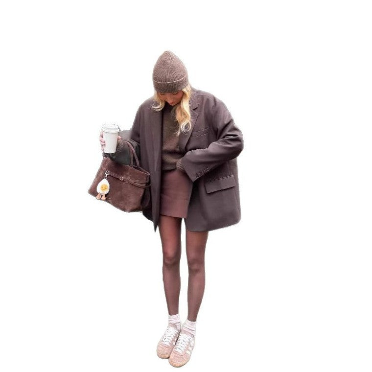Damen Oversized Blazer aus weichem Wollmix Drune