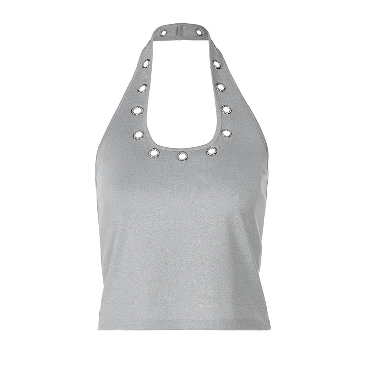 Damen sportliches Top mit modischen Details und tiefem Ausschnitt Drune
