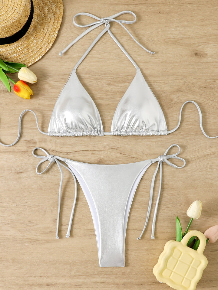 Damen Triangel-Bikini-Set mit verstellbaren Bändern Drune