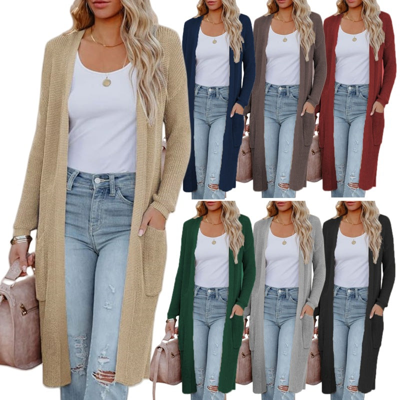 Damen Langstrickjacke im eleganten Design mit praktischen Taschen Drune