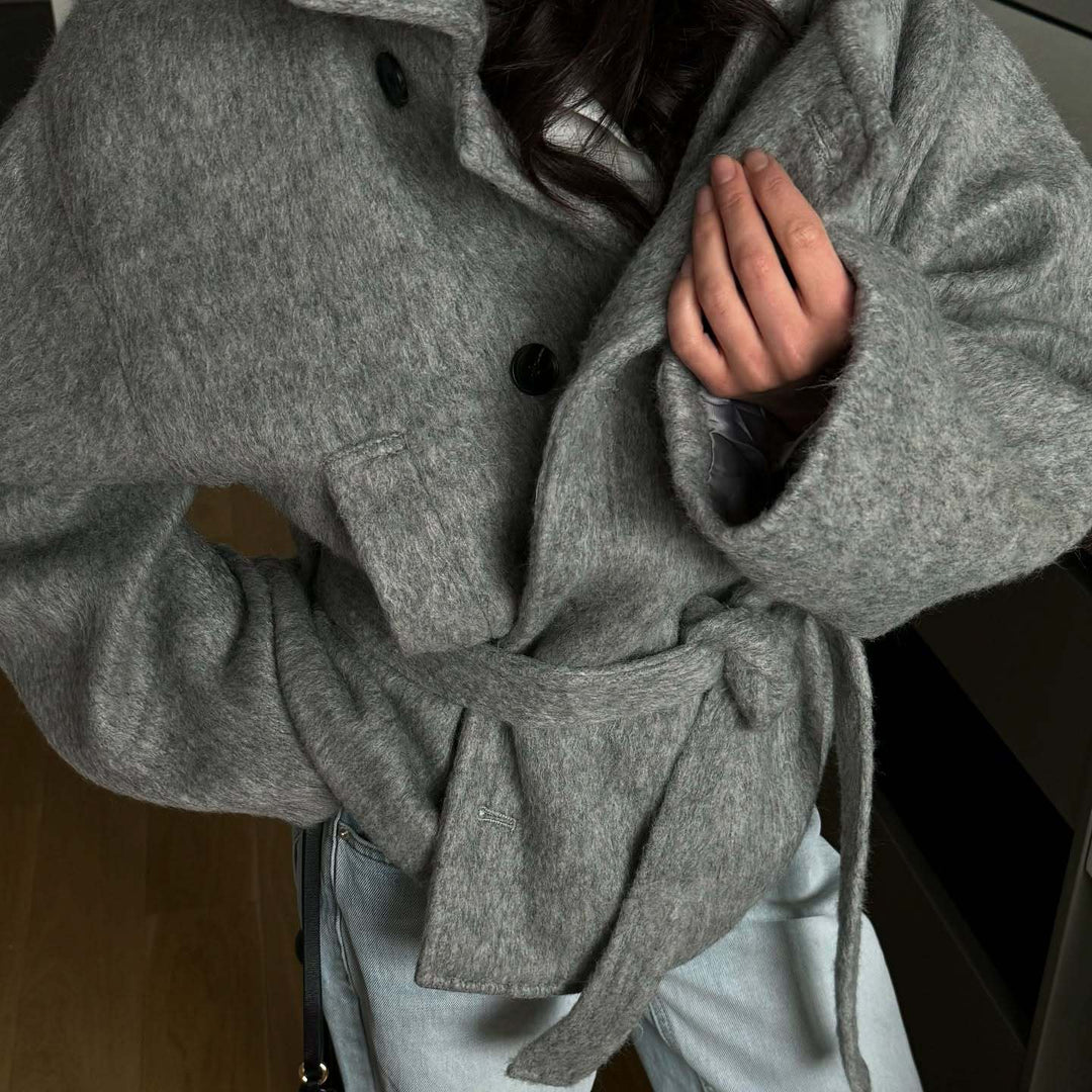 Damen Modische und warme Wickeljacke Drune