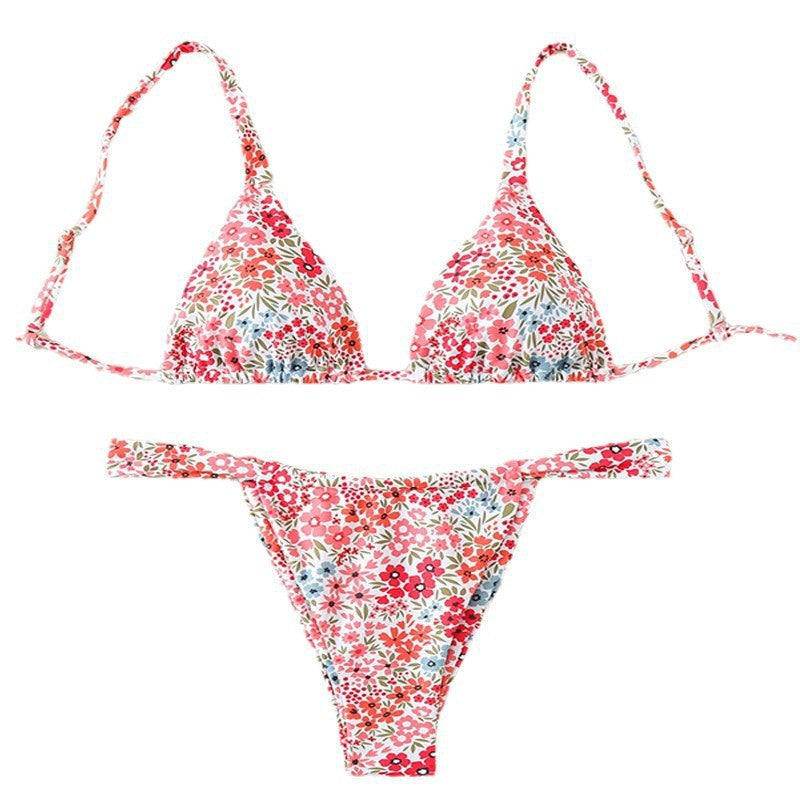 Damen Triangel-Bikini mit elegantem Floral-Muster Drune