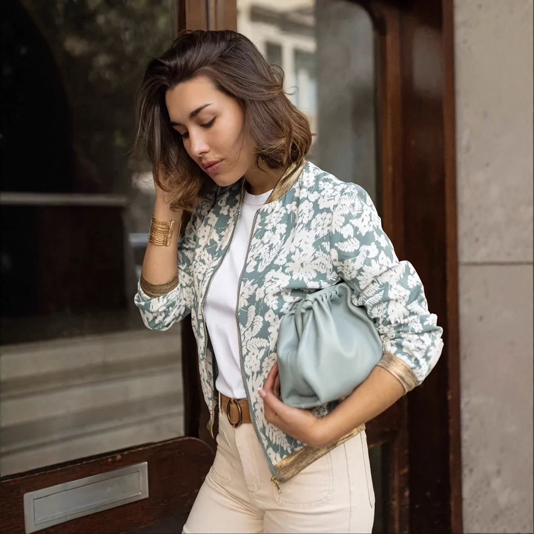 Damen Bomberjacke mit Blumenmuster | Drune