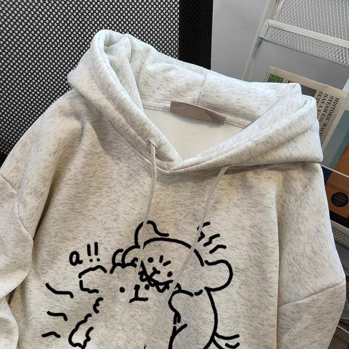 Damen Kapuzenpullover mit kreativem Tiermotiv Drune