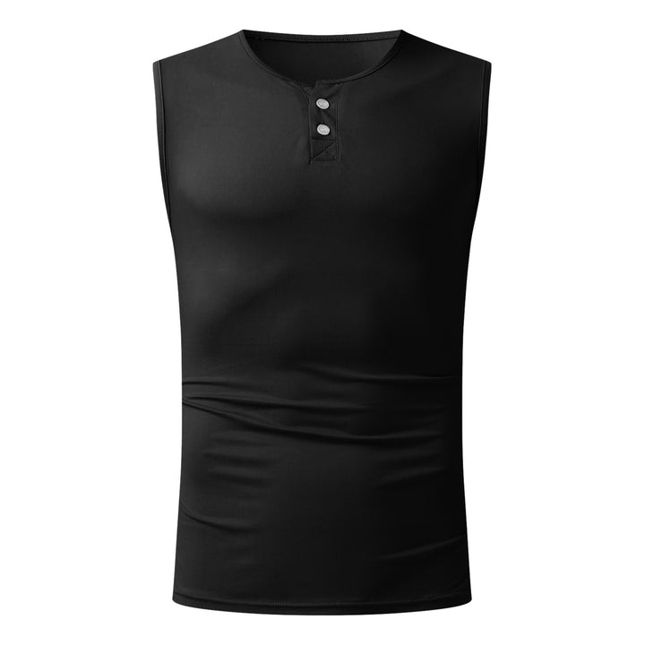Herren ärmelloses Fit-Tanktop mit Knopfdetails Drune