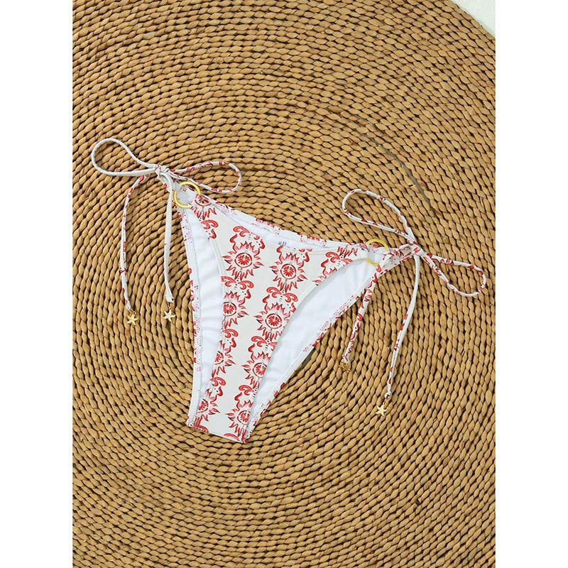 Damen Triangel-Bikini-Set mit dekorativen Ringdetails Drune