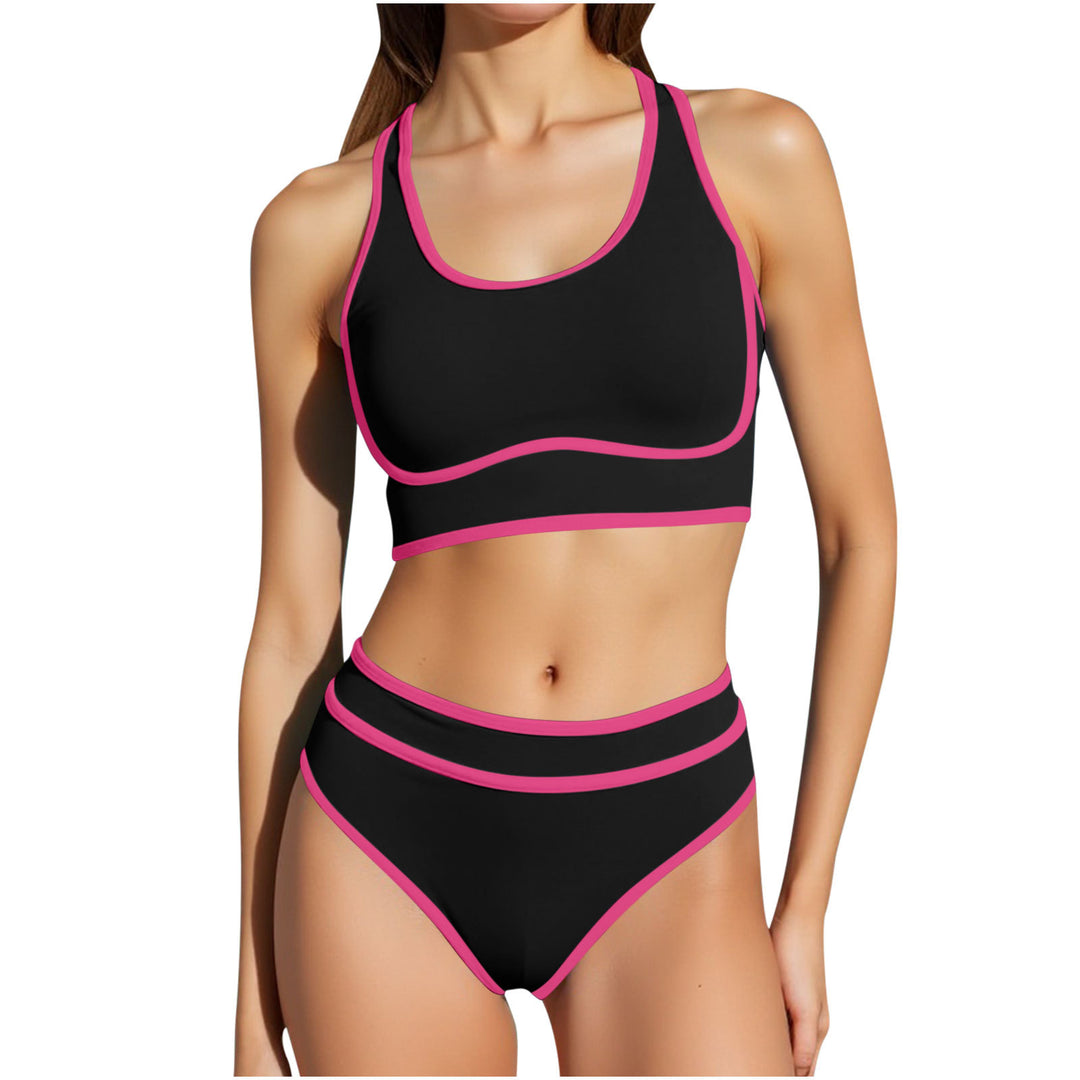 Damen Sportliches Bikini-Set mit hoch taillierter Hose Drune